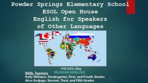 Powder Springs Elementary School ESOL Open House English