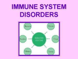 IMMUNE SYSTEM DISORDERS Allergies Overreaction by the immune