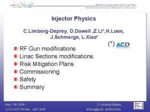 Injector Physics C LimborgDeprey D Dowell Z Li