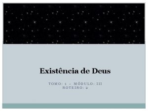 1 Existncia de Deus TOMO 1 MDULO III