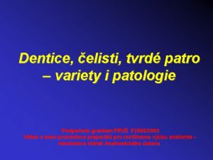 Dentice elisti tvrd patro variety i patologie Podpoeno