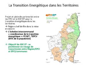 La Transition Energtique dans les Territoires Projet et