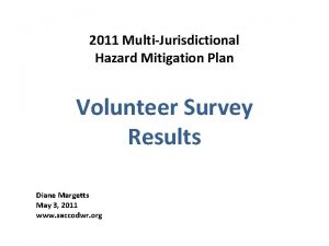 2011 MultiJurisdictional Hazard Mitigation Plan Volunteer Survey Results