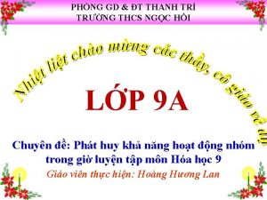 PHNG GD T THANH TR TRNG THCS NGC