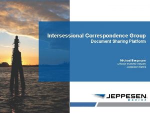 Intersessional Correspondence Group Document Sharing Platform Michael Bergmann