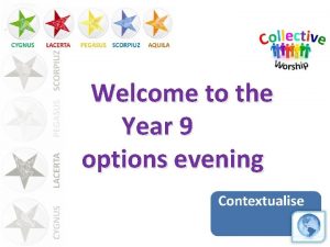 Welcome to the Year 9 options evening School