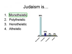 Judaism is 1 2 3 4 Monotheistic Polytheistic