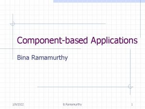 Componentbased Applications Bina Ramamurthy 192022 B Ramamurthy 1