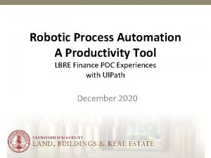 Robotic Process Automation A Productivity Tool LBRE Finance