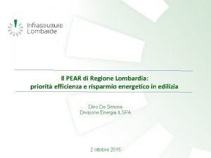 Il PEAR di Regione Lombardia priorit efficienza e