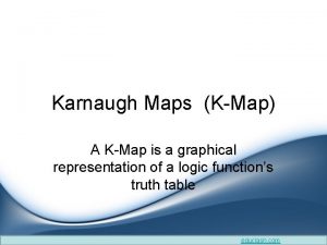 Karnaugh Maps KMap A KMap is a graphical