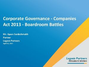 Corporate Governance Companies Act 2013 Boardroom Battles Mr