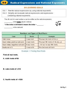 8 6 Radical Expressions and Rational Exponents 8