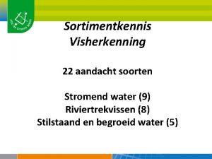 Sortimentkennis Visherkenning 22 aandacht soorten Stromend water 9