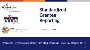 Standardized Grantee Reporting January 17 2018 Periodic Performance