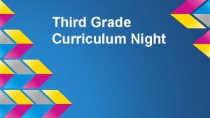 Third Grade Curriculum Night Welcome Welcome families and