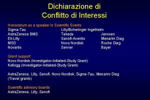 Dichiarazione di Conflitto di Interessi Honorarium as a