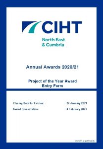 Annual Awards 202021 Project of the Year Award