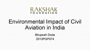 Environmental Impact of Civil Aviation in India Bhupesh