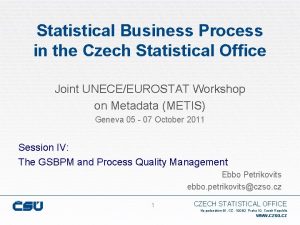 Statistical Business Process in the Czech Statistical Office
