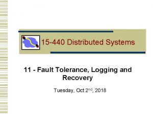 15 440 Distributed Systems 11 Fault Tolerance Logging