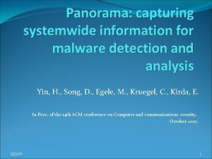 Panorama capturing systemwide information for malware detection and