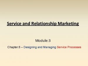 Service and Relationship Marketing Module 3 Chapter 8