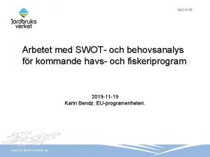 2022 01 08 Arbetet med SWOT och behovsanalys