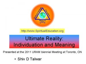 http www Spiritual Education org Ultimate Reality Individuation