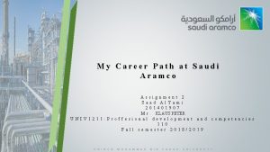 My Career Path at Saudi Aramco Assignment 2