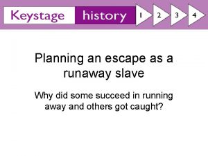 Planning an escape as a runaway slave Why