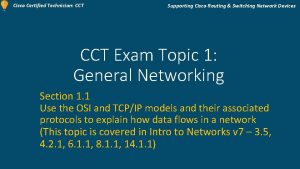 Cisco Certified Technician CCT Supporting Cisco Routing Switching