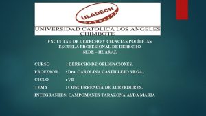 FACULTAD DE DERECHO Y CIENCIAS POLTICAS ESCUELA PROFESIONAL