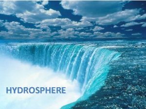 HYDROSPHERE Hydrosphere Water Sphere Water of the planet