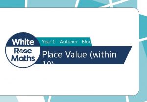 Year 1 Autumn Block 1 Place Value within