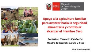 Apoyo a la agricultura familiar para avanzar hacia