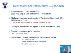 Achievement 2005 2006 General v 2005 revenues 372