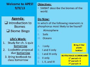 Welcome to APES 9913 Agenda q Introduction to