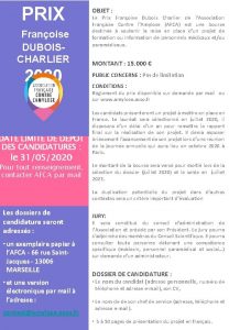 PRIX Franoise DUBOISCHARLIER 2020 OBJET Le Prix Franoise