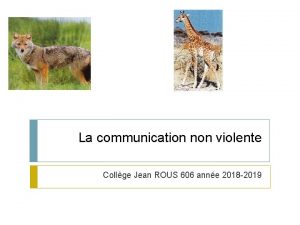 La communication non violente Collge Jean ROUS 606