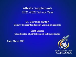 Athletic Supplements 2021 2022 School Year Dr Clarence