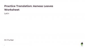 Practice Translation Aeneas Leaves Worksheet Latin Mr Furber