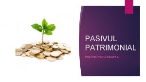 PASIVUL PATRIMONIAL PRACSIU TINCA DANIELA Pasivul patrimoniului arat