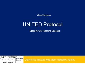 ReedSimpers UNITED Protocol Steps for CoTeaching Success Delete