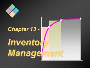 Chapter 13 Inventory Management To Accompany Krajewski Ritzman