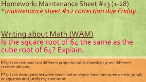 Homework Maintenance Sheet 13 1 28 maintenance sheet