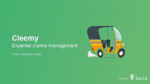 Cleemy Expense claims management User Manager guide Cleemy