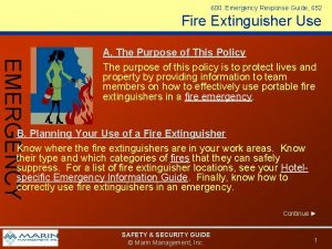 600 Emergency Response Guide 652 Fire Extinguisher Use