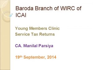 Baroda Branch of WIRC of ICAI Young Members