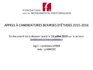 APPELS CANDIDATURES BOURSES DTUDES 2015 2016 Ce document